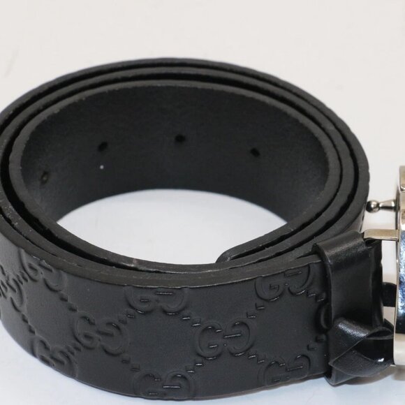 GUCCI Men's GG Monogram Square Interlocking Leather Belt Size 34 - Picture 3 of 16